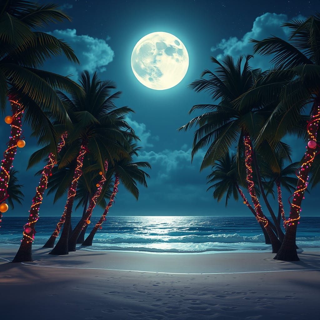 Enchanted Tropical Christmas Scene