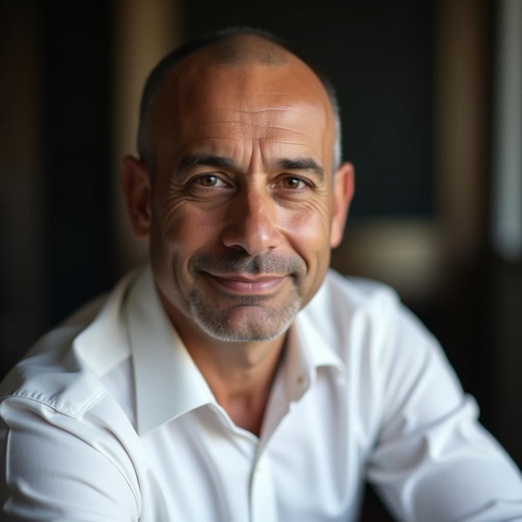 Distinguished Portrait of Latino Man in Hyperrealistic Style