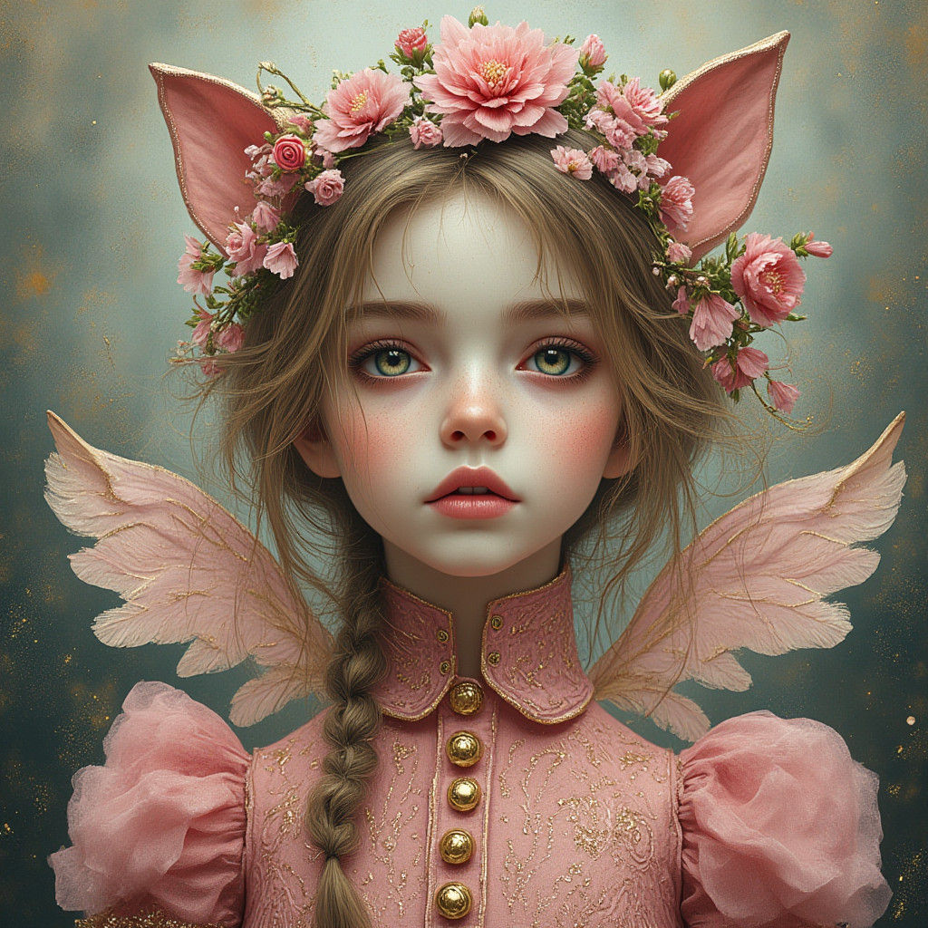 Quirky Christmas Character in Surreal Gothic Style