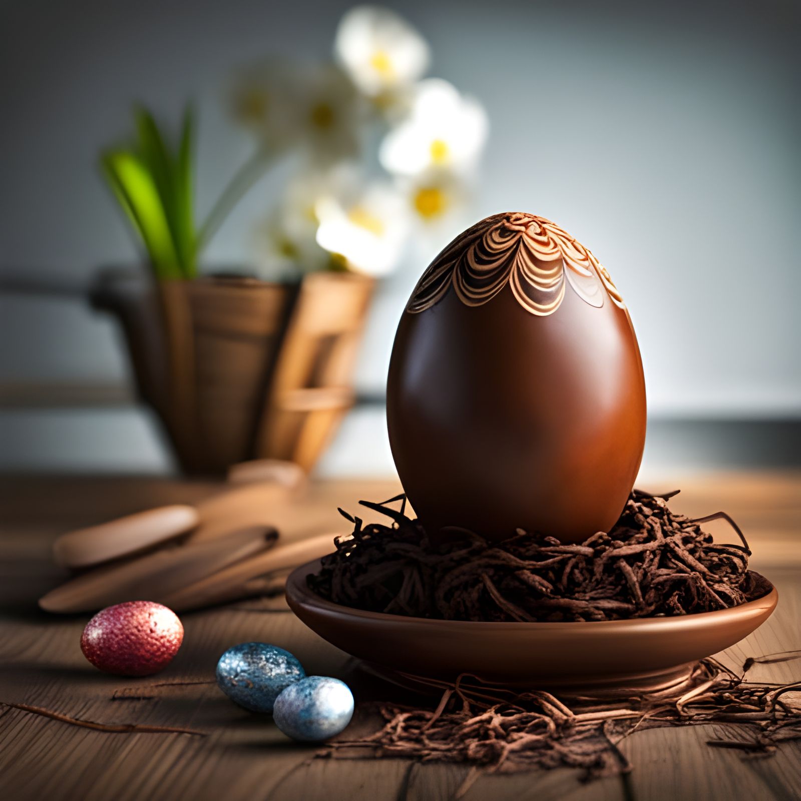 Giant Chocolate Easter Egg Still Life