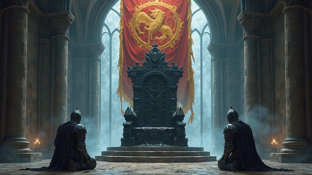 Ethereal Throne Room in Dark Fantasy Style