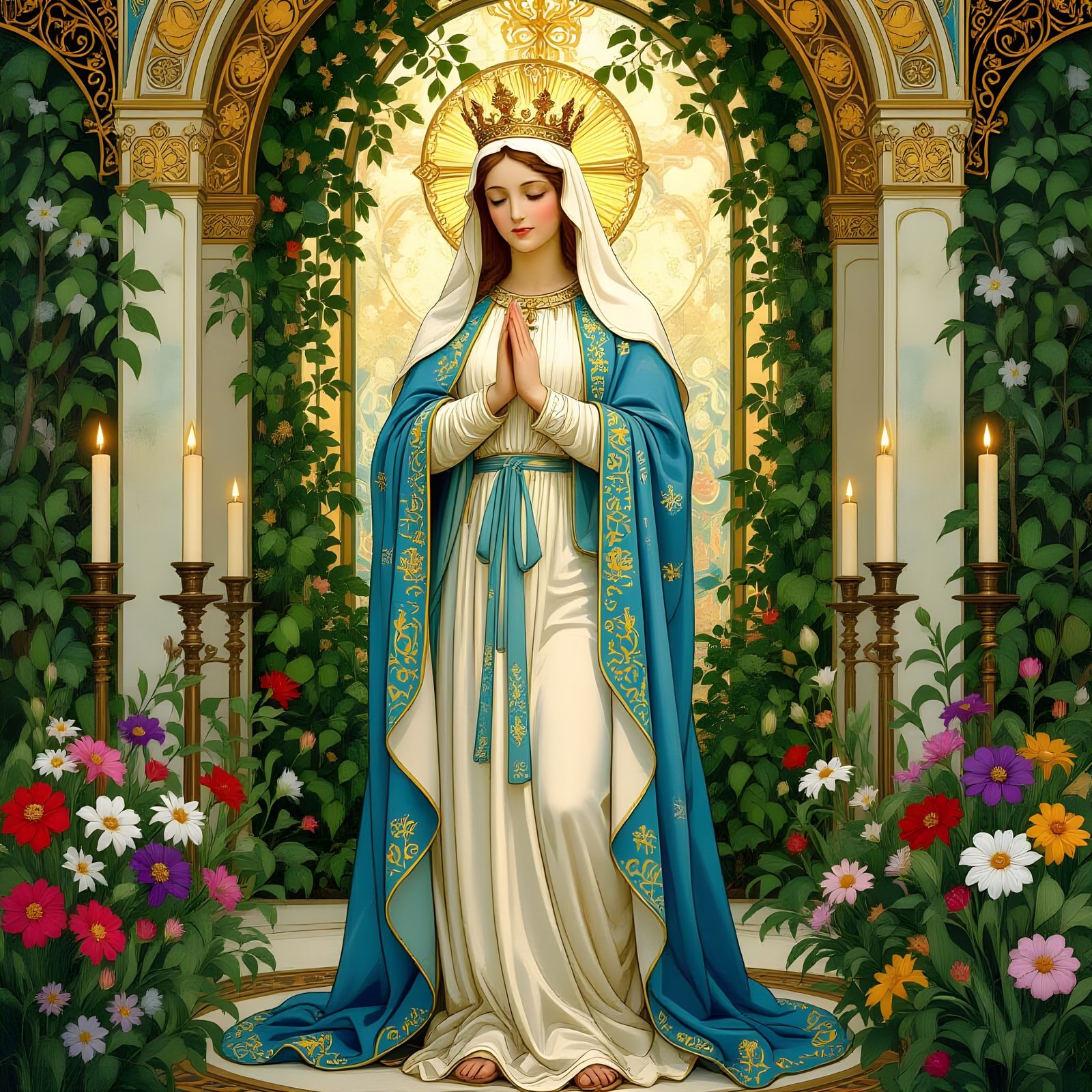 Blessed Mother Mary Professor Offering Guidance