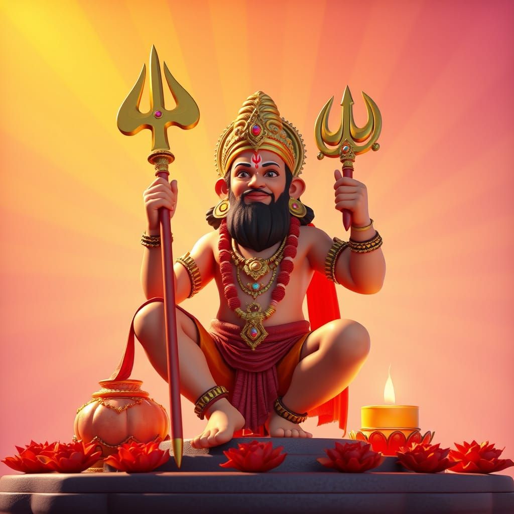 Hanuman God Celebrated in Vibrant 3D Digital Art
