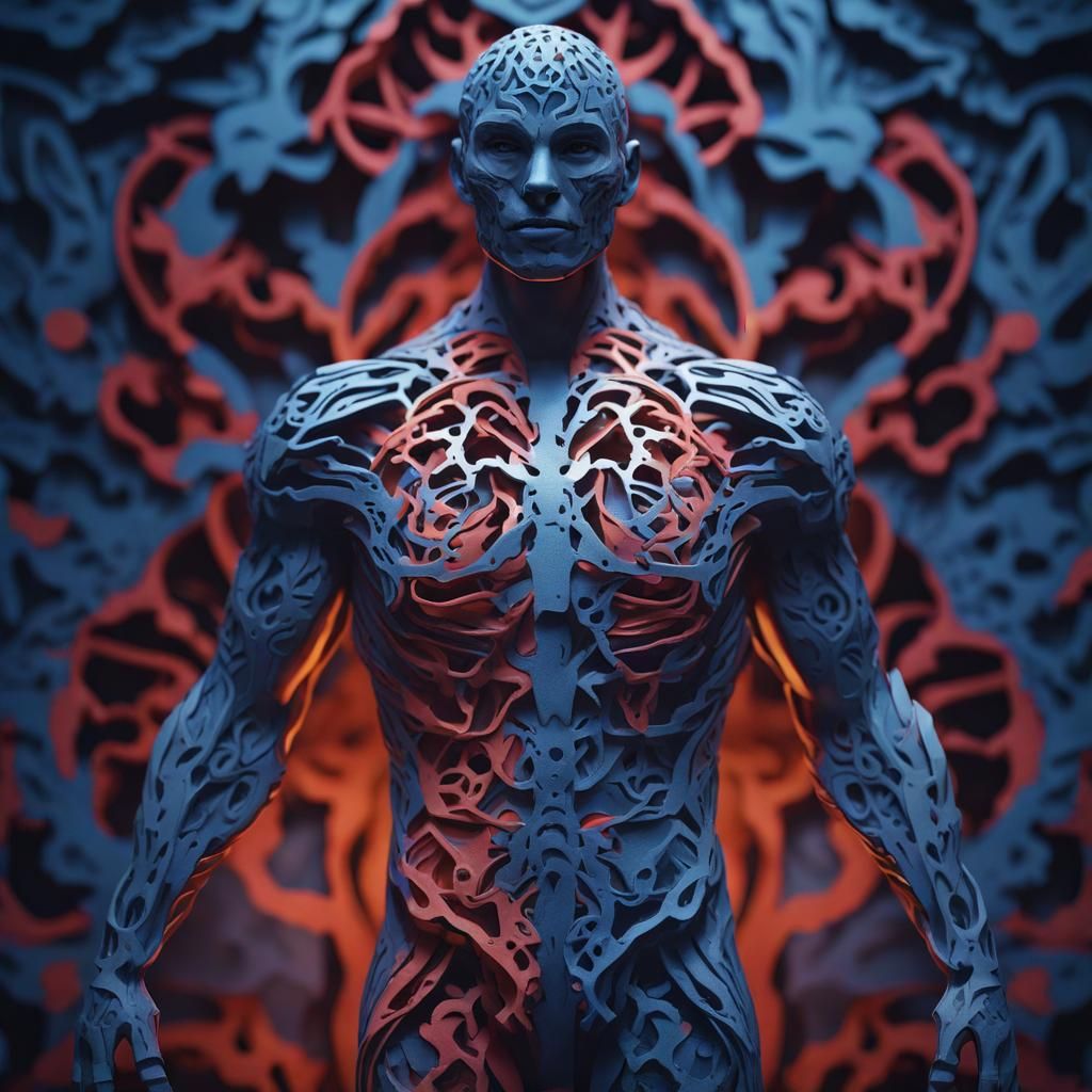Papercut of a human body