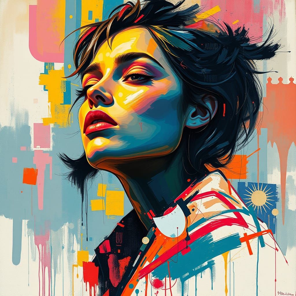 Abstract Woman Portrait in Central One Master Bravo Style