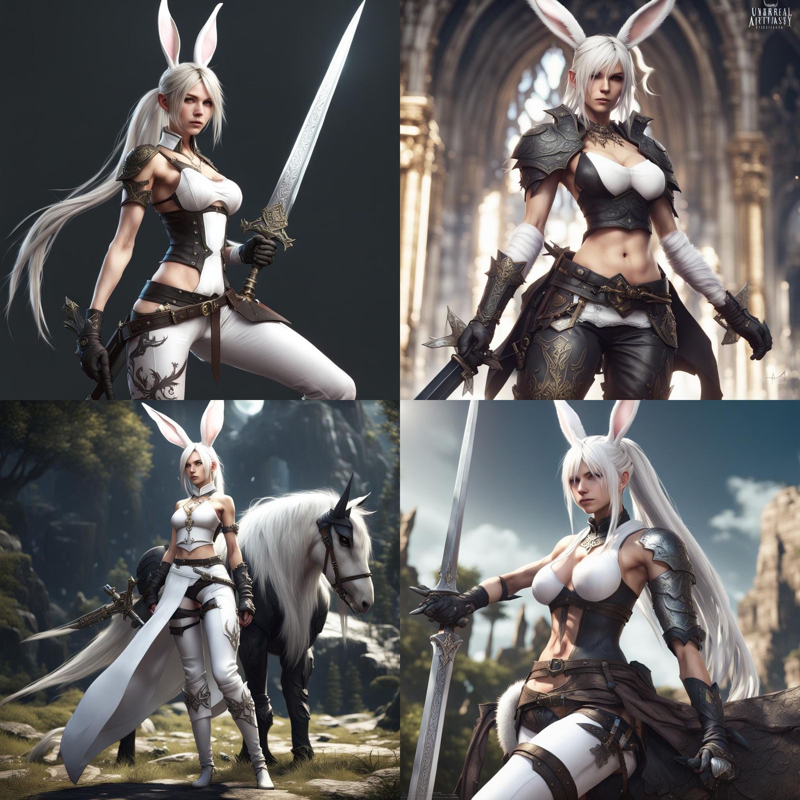 FFXIV Viera Dark Knight with Great Sword