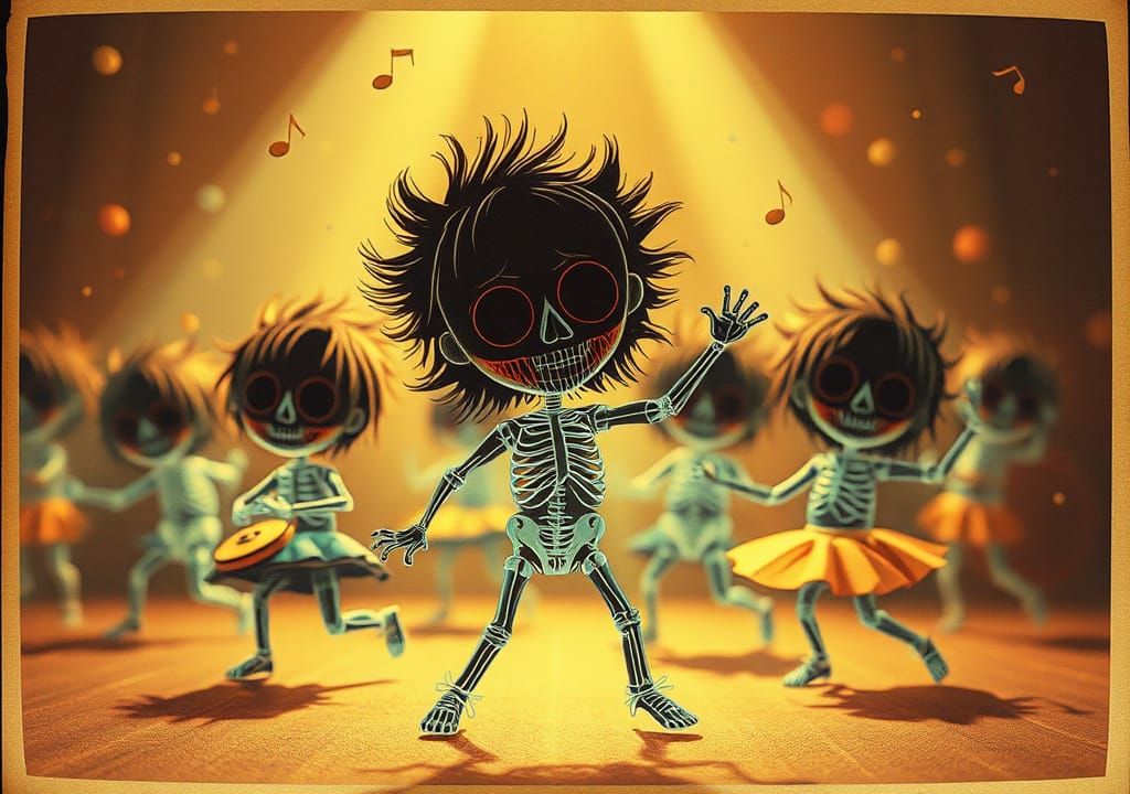 Pulsating X-Ray Chibi Figures in Manic Dance