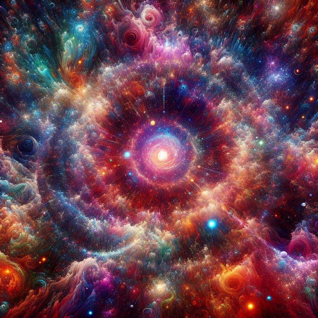 Vibrant Holographic Cosmic Illustration in 8k Resolution