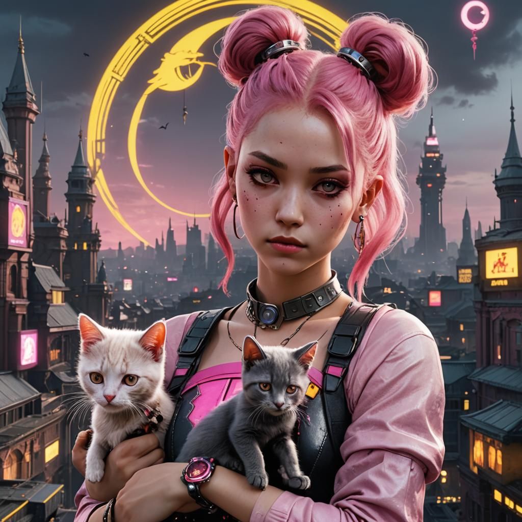 Neo Tokyo Chibi Usa with Artemis and Diana