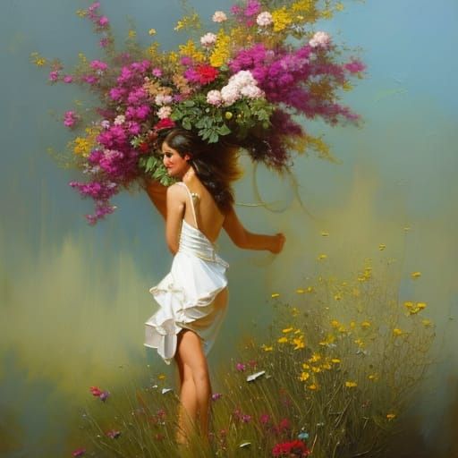 Floral Dress as Oil Painting