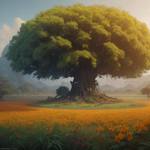 Lush Indian Mango Orchard with Majestic Treehouse