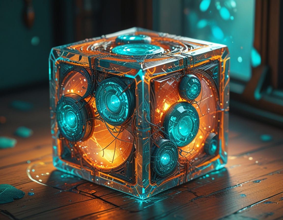 Intricately Detailed Concept Art of a Mysterious Cube