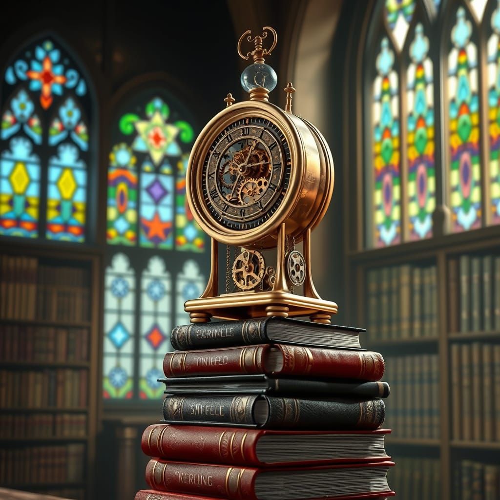 Clockwork Automaton in Dimly Lit Library