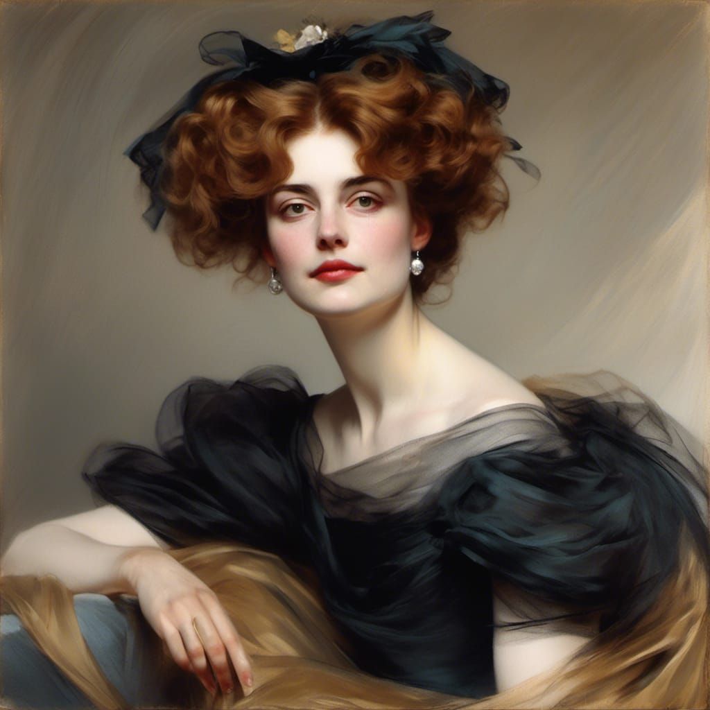 Elegant Portrait of a Woman in Hyperrealism Style