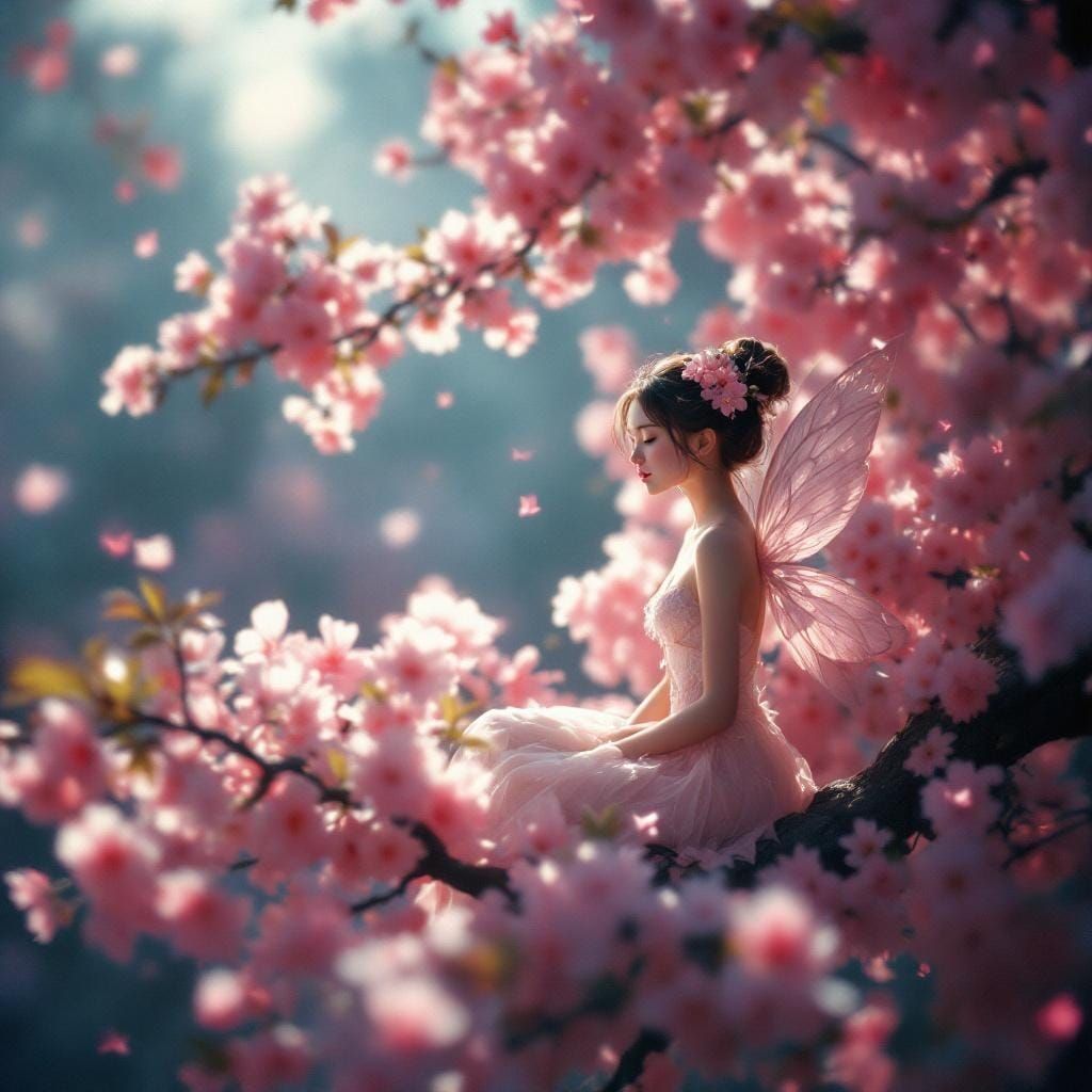 Cherry Blossom Fairy in Anime Style
