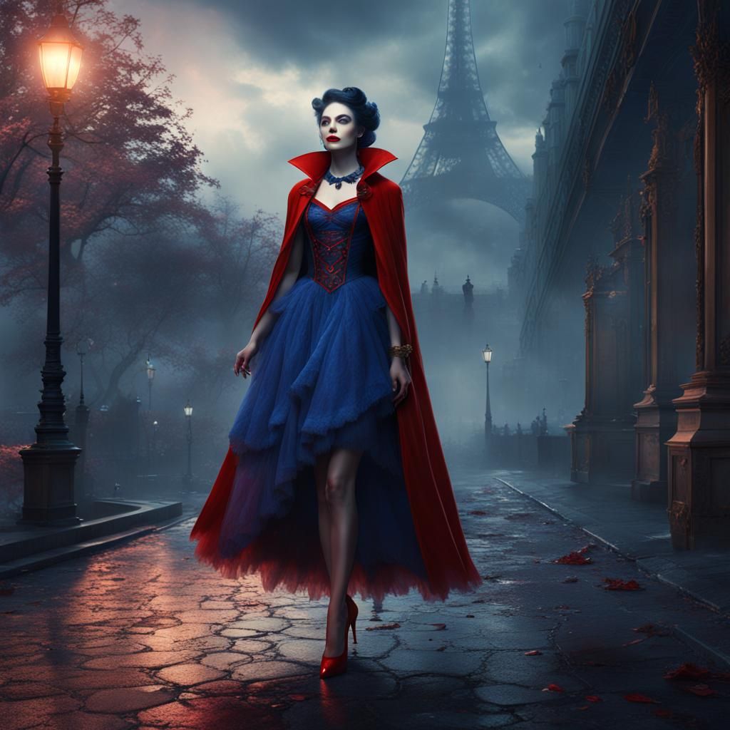 Vampire Princesses in Paris: Detailed Matte Painting