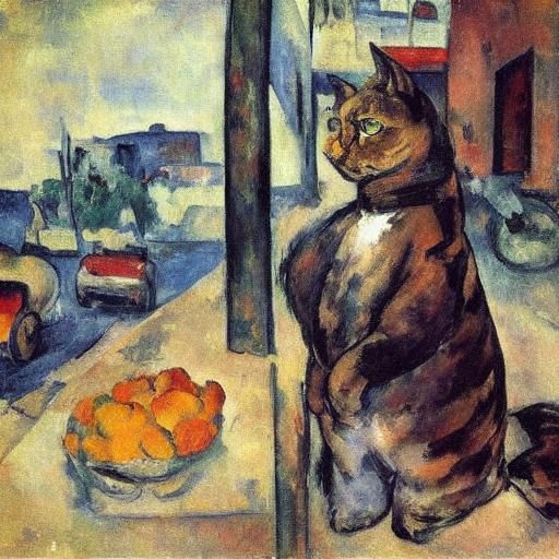 Cat Galloping in Coat: Expressionist Street Food