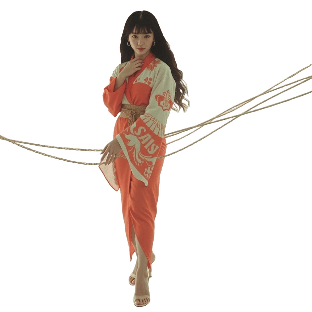 Elegant Raven-Haired Woman Dances with the Devil in Cyberpun...