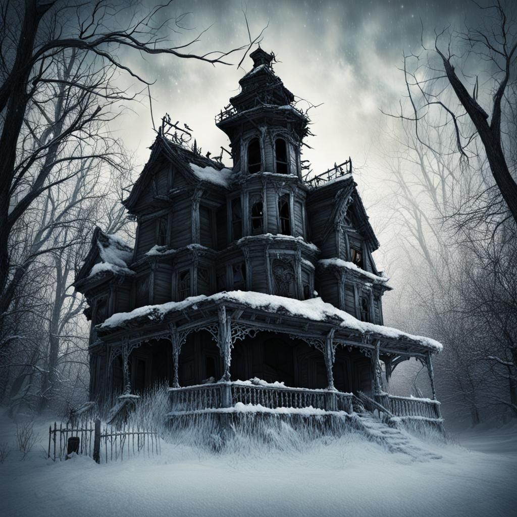 Winter's Hollow Haunted House: A Chilling Scene