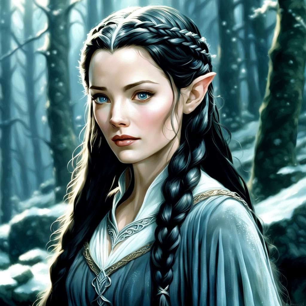 Arwen, Elven Queen: Hyperdetailed Portrait