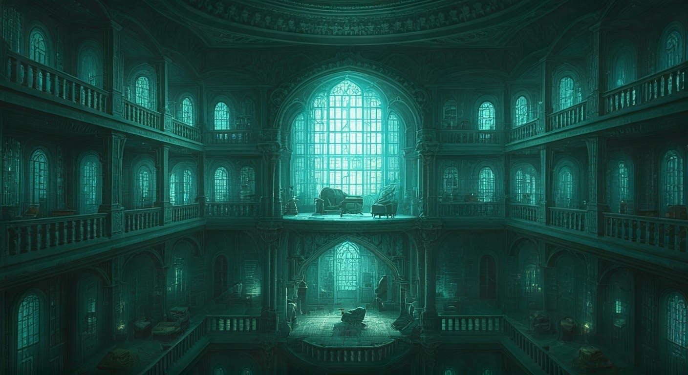 Detailed Three-Level Building Interior in 8K