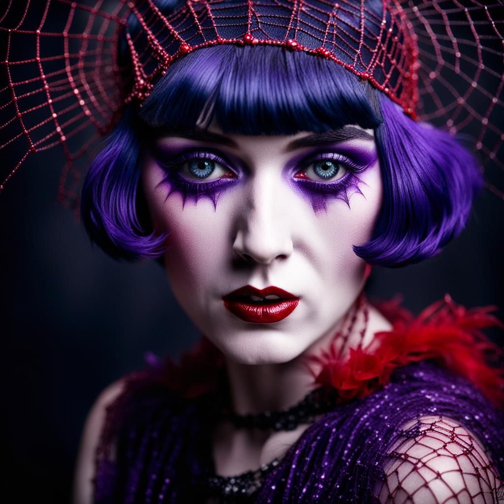 Flapper Girl Portrait in Grungy Glam Photography Style