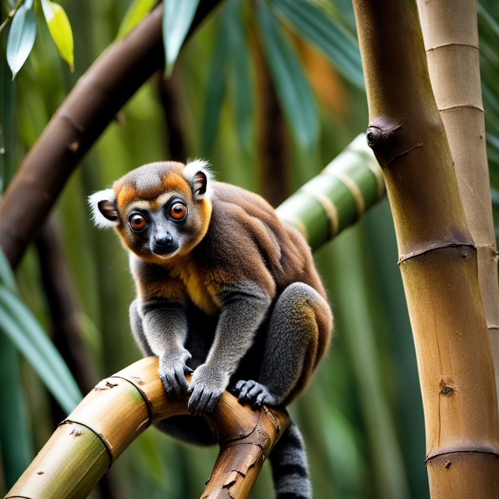 Gray Bamboo Lemur in Madagascar