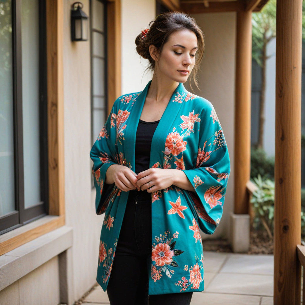 Cozy Winter Kimono in Traditional Japanese Style