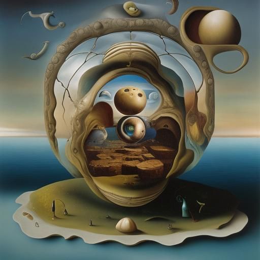 Surreal Byronic Hero in Dali Style Oil Painting