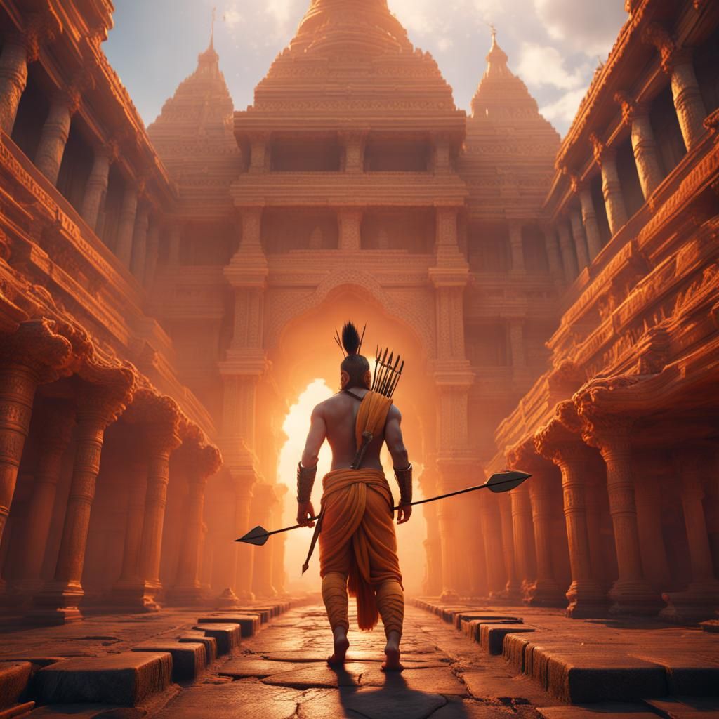 Lord Ram's Journey to Ayodhya: Detailed Matte Painting