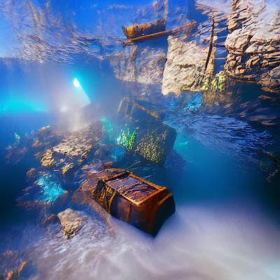 Underwater Shipwreck Exploration with Treasure Chest