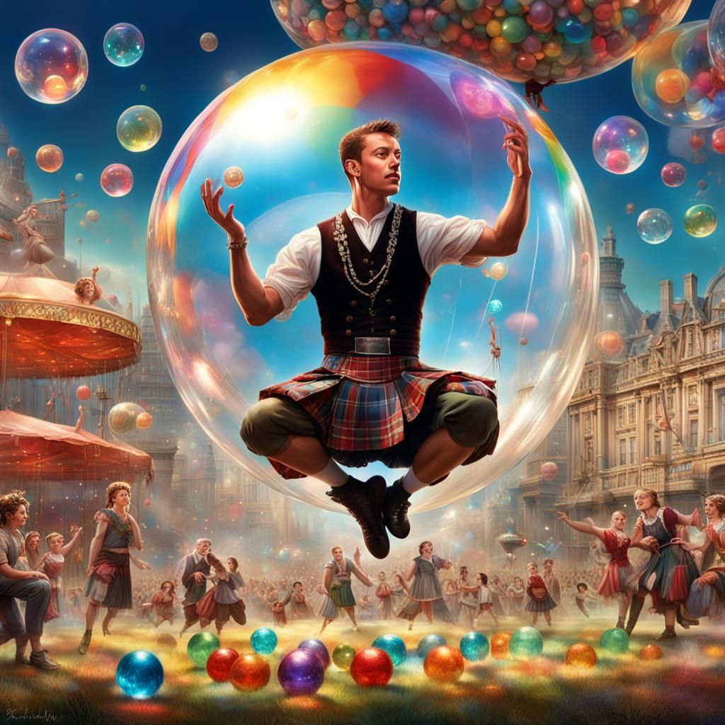 Fantastical Juggler with Fairies and Dancer