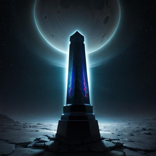 Obsidian Obelisk on Mars with Cuneiform Inscriptions