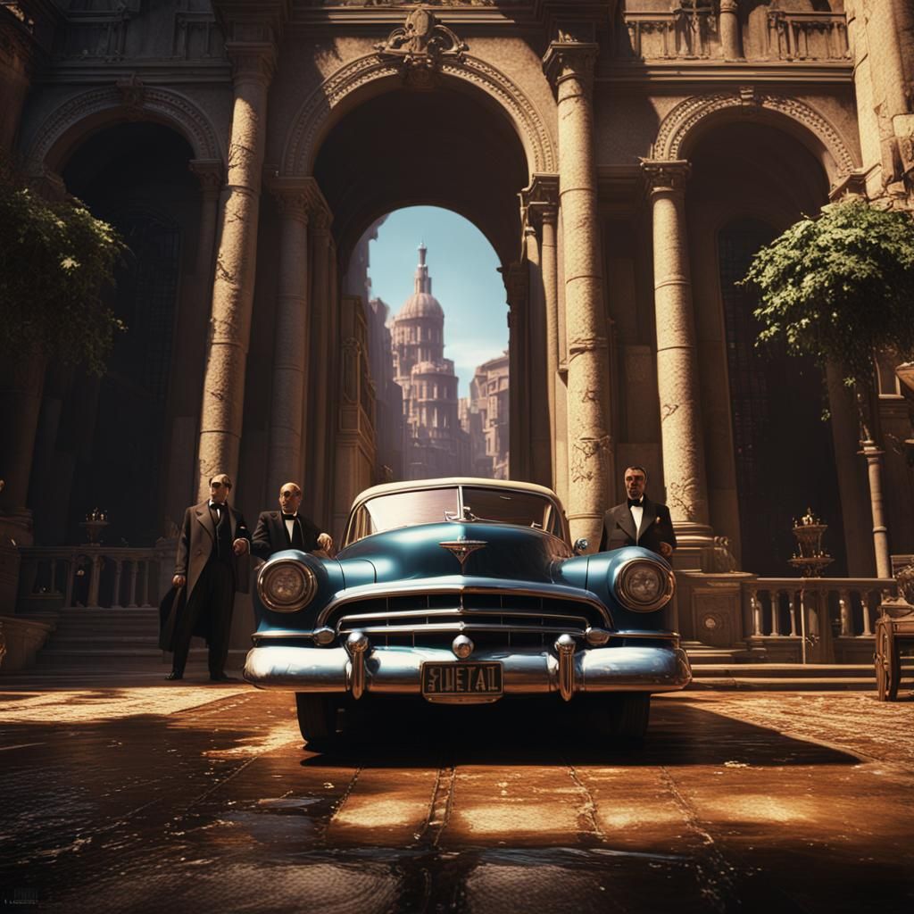 Godfather Scene in Detailed Matte Painting