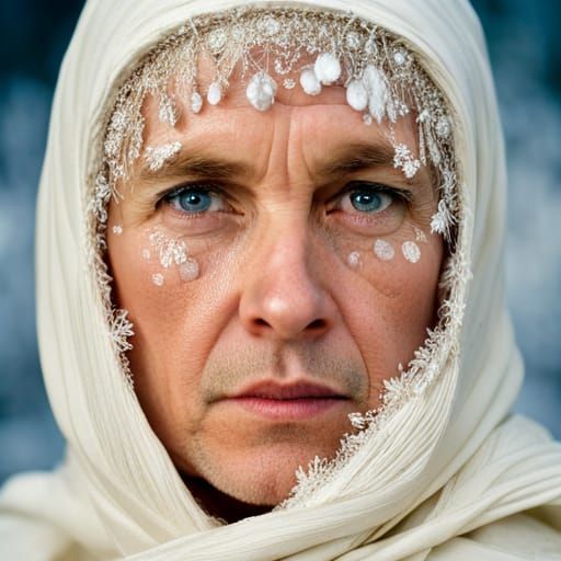 Icy Winter Palace Portrait in Professional Style