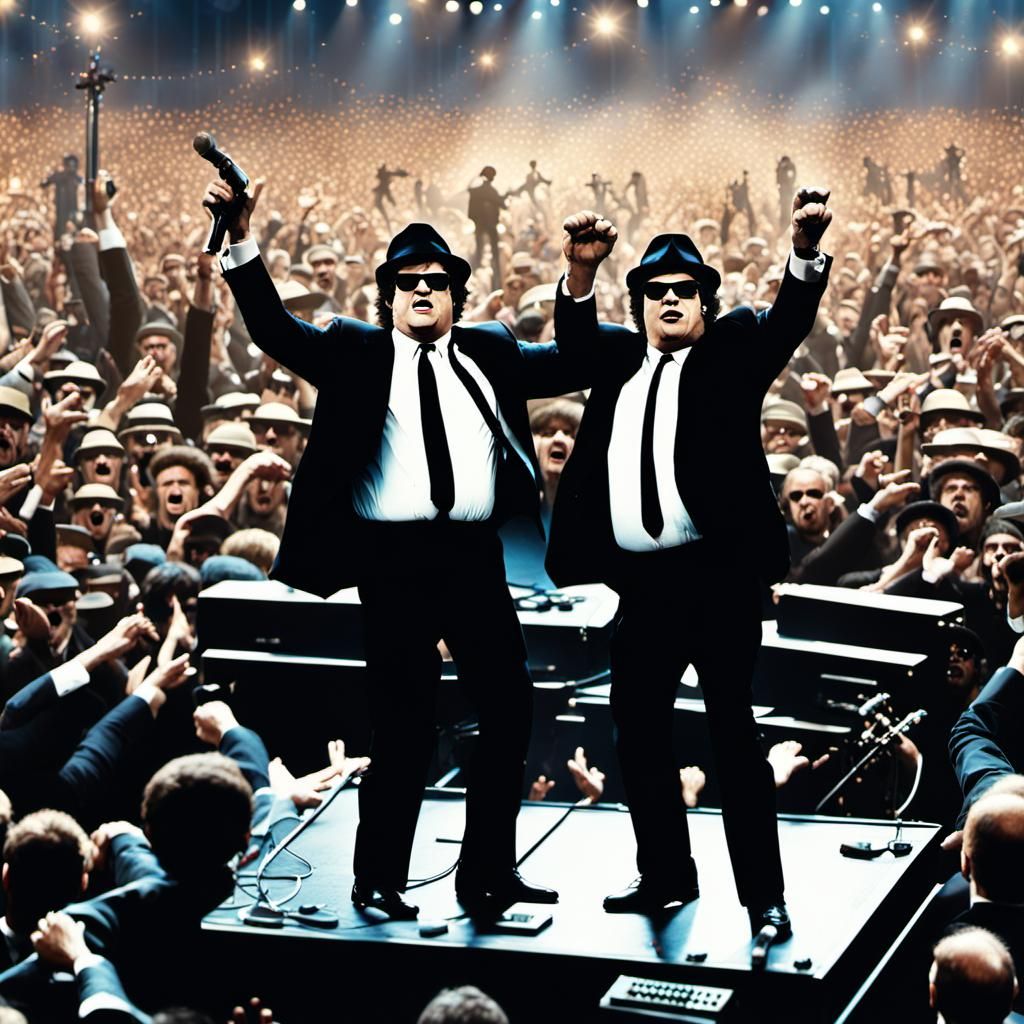 The Blues Brothers Sing in Concert: Digital Matte Painting