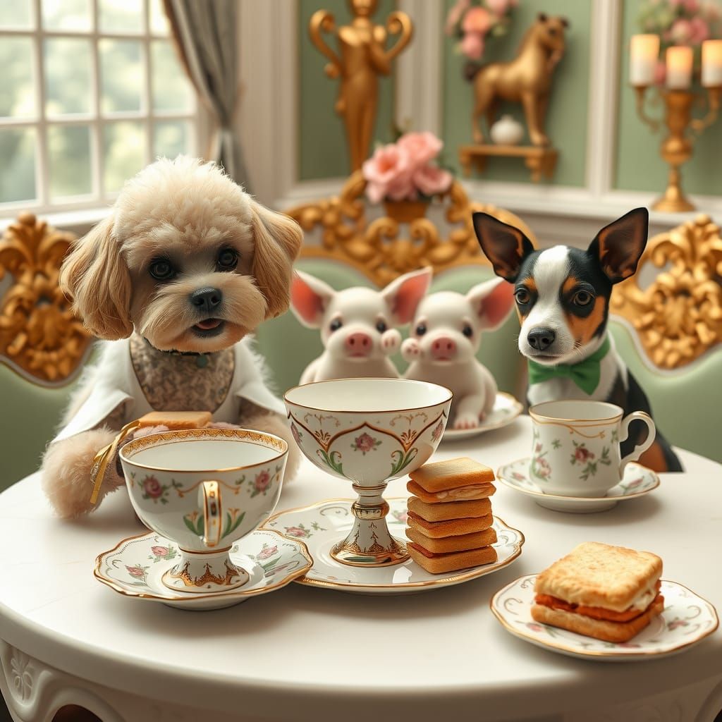 Victorian Tearoom Teacup Party in Art Nouveau Style