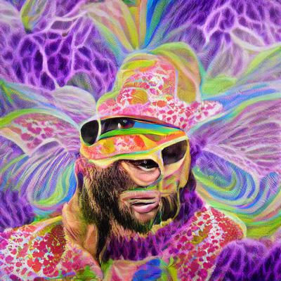 Psychedelic Portrait of Macho Man Randy Savage