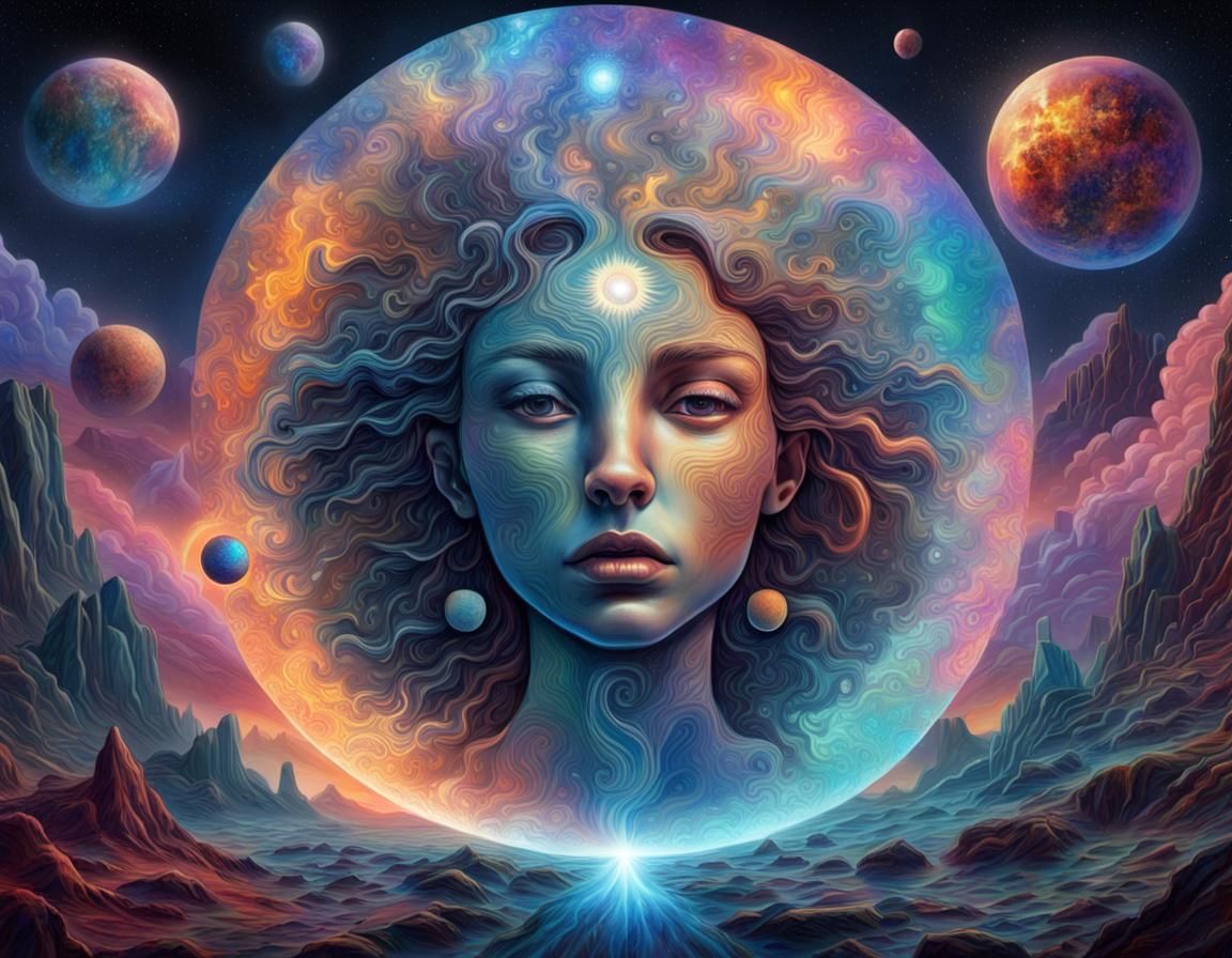 Earth Stands Still: Holographic Astral Cosmic Illustration