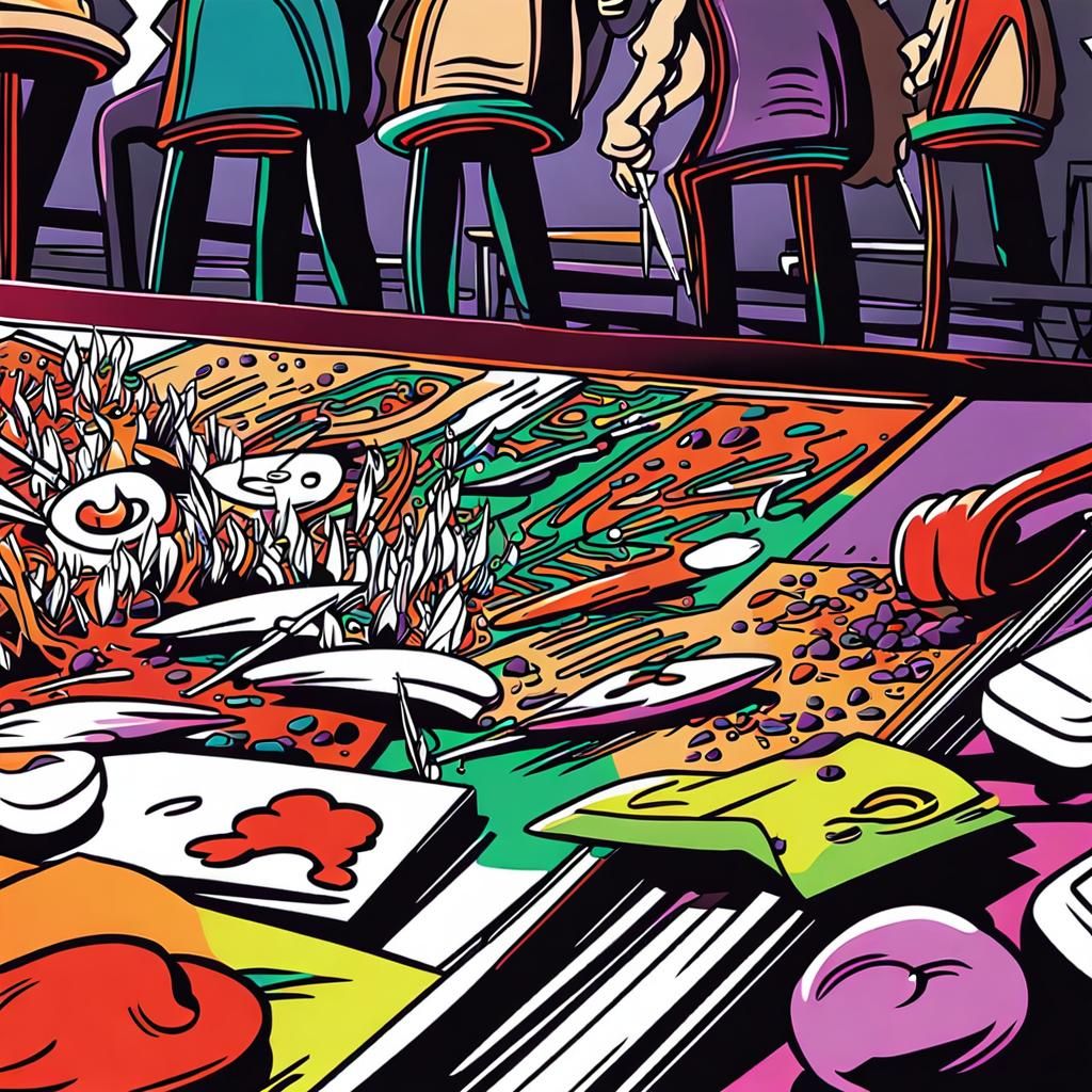 Friends Play Rock Paper Scissors in Manga Style