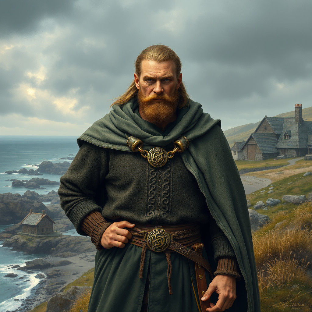 10th Century Norse-Gael in Detailed Illustration Style