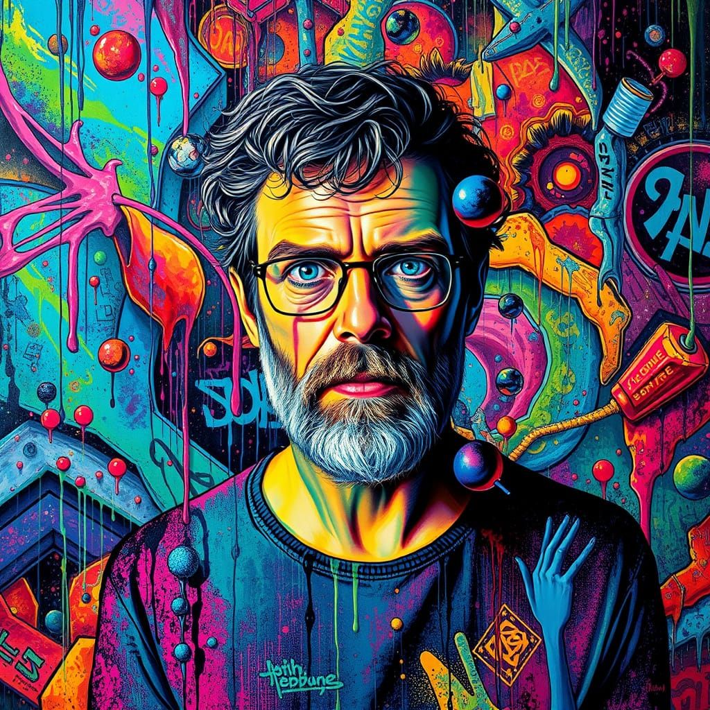 Psychedelic Visionary in a Shifting Dreamscape