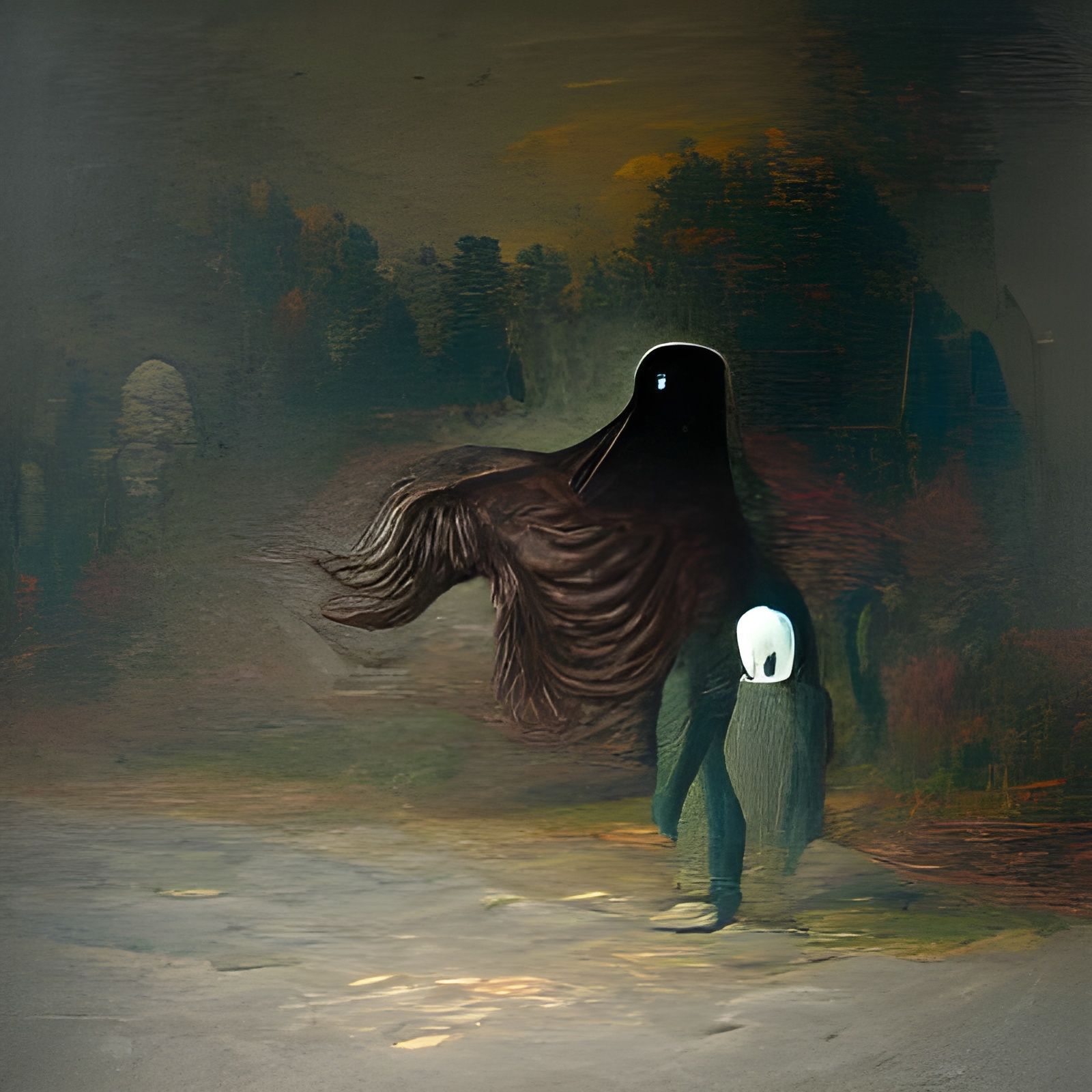 Eerie Faceless Figure in Horror Style