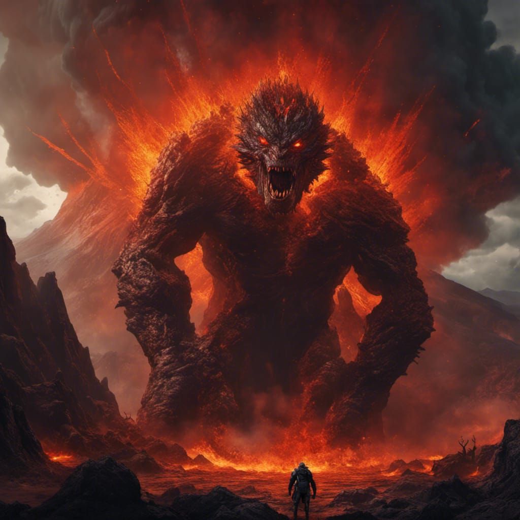 Volcanic Monster: Dark Fantasy Concept Art