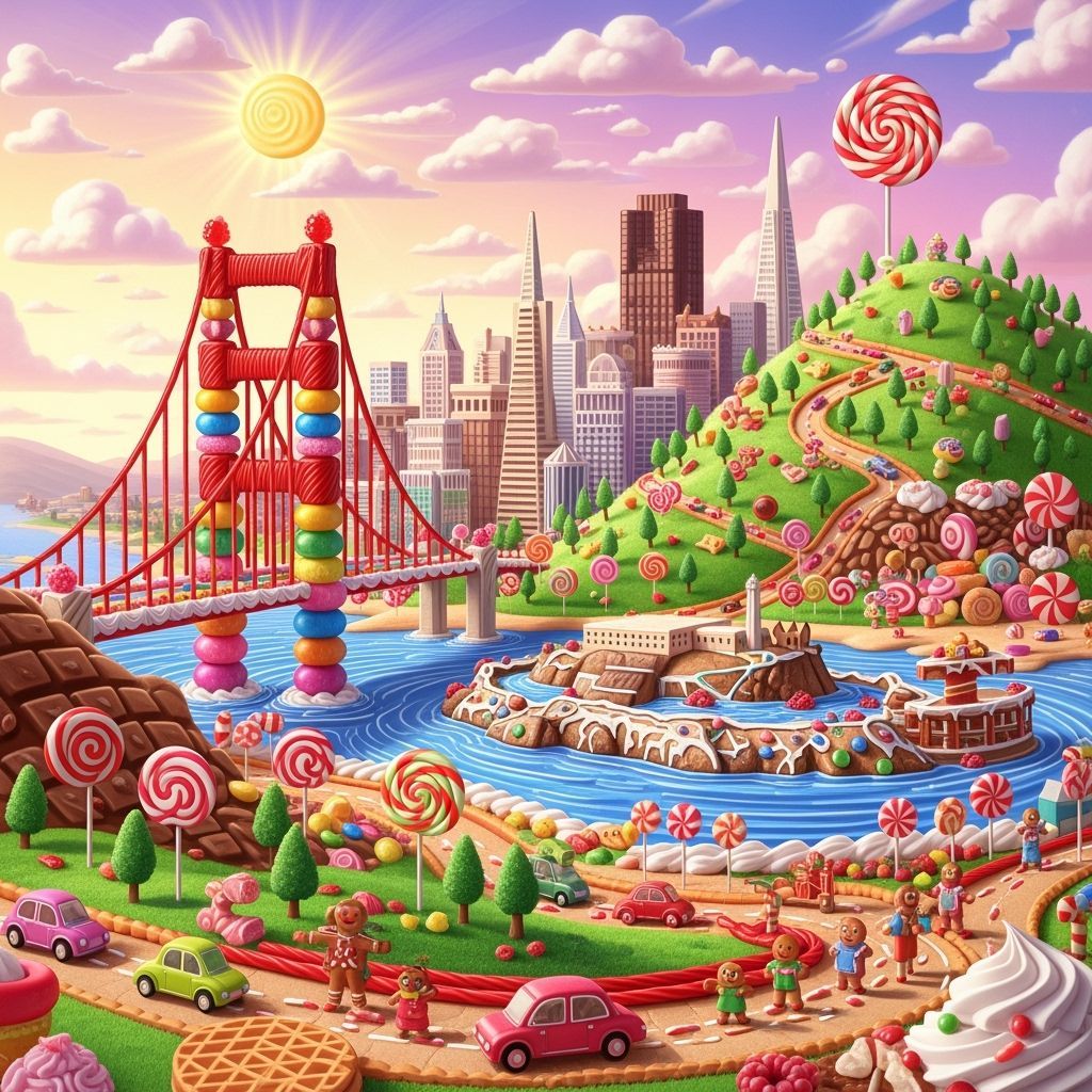 San Francisco Candyland: Golden Gate Bridge Made of Candy