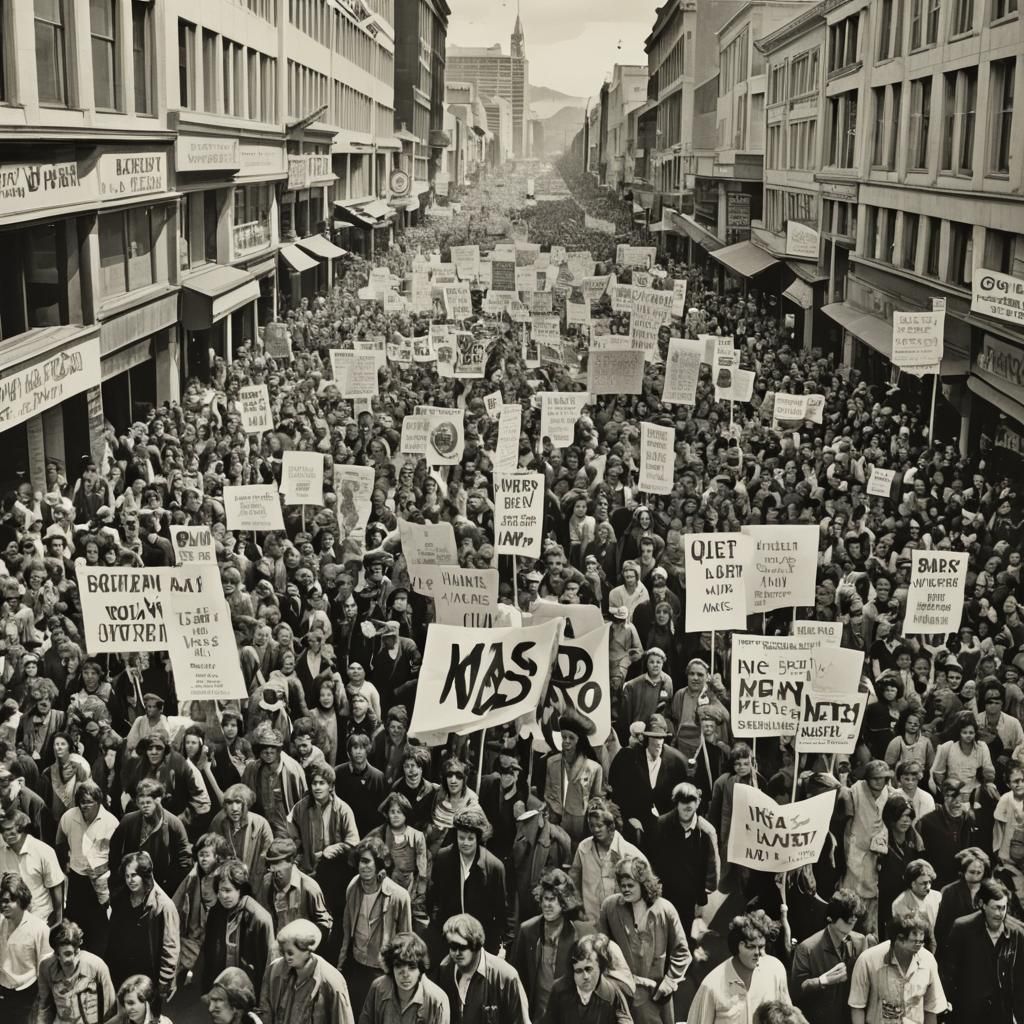 Vietnam War Protest in Auckland: Pop Art Style