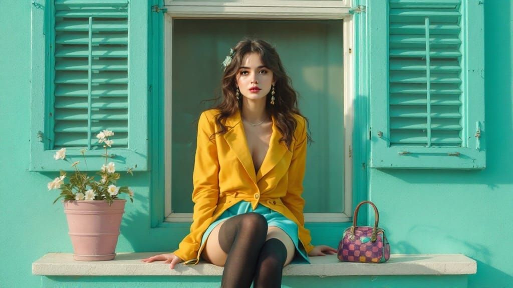 Elegant Woman Basks in Soft Light