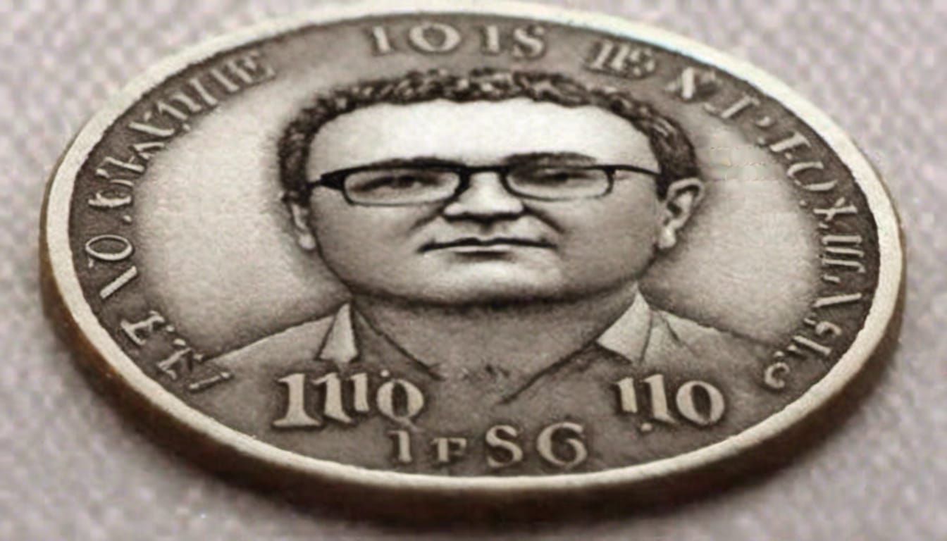 Commemorative Coin with Portrait and Face Value
