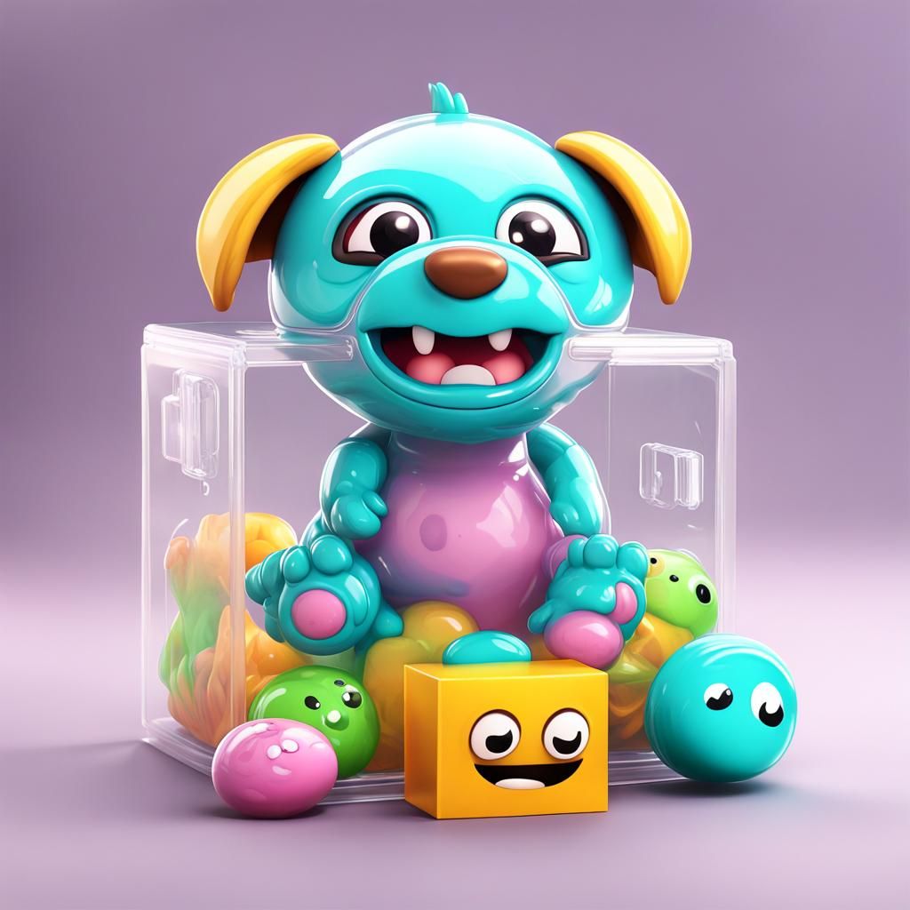 Adorable Puppy Toy in Package, Sticky Monster Lab Style