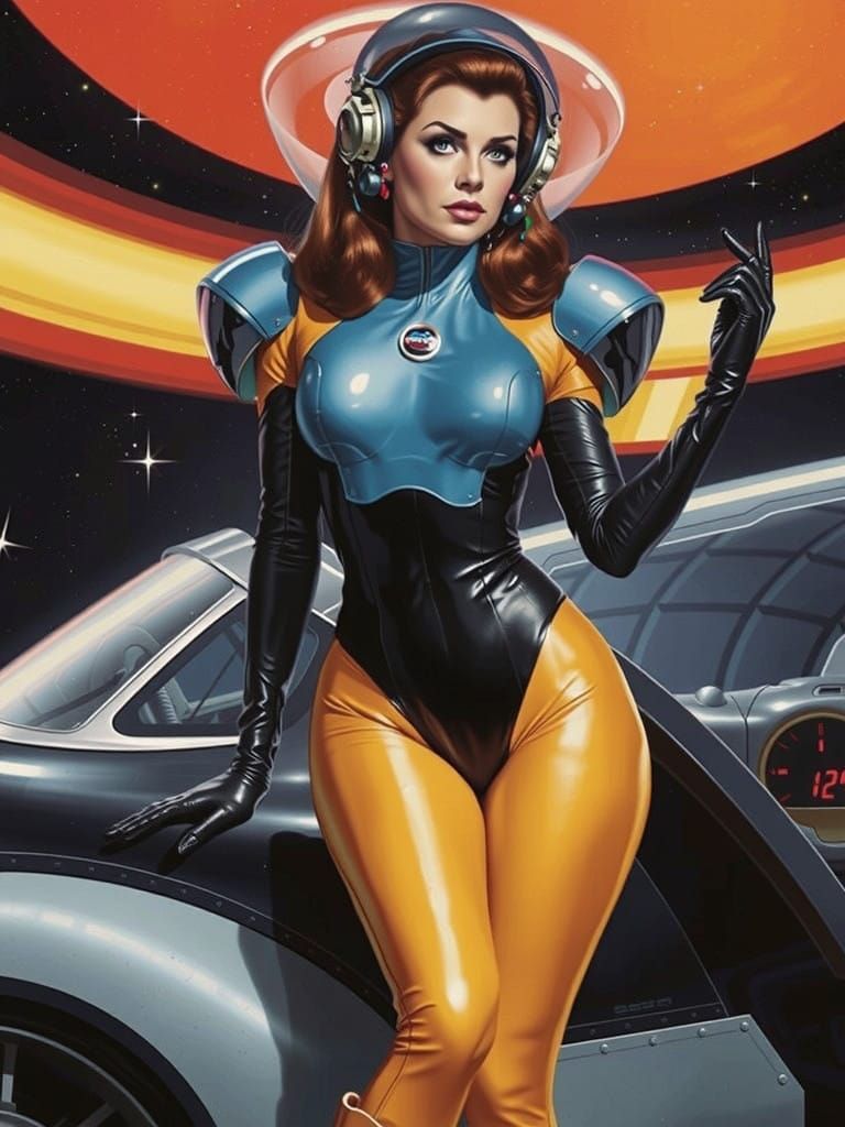 Raquel Welch in Retro Sci-Fi Wetsuit, Sparkling Colors